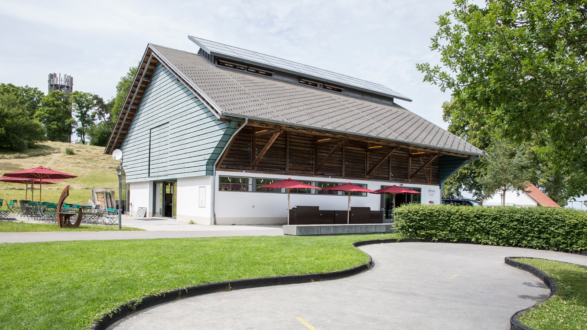 The Schüür event venue with the Kids Car track at the front.
